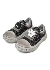 미키 콜라보레이션 디스트레스드 캔버스 스니커즈